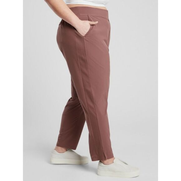 Athleta Brooklyn Ankle Pants Mineral Brown Semi-Fitted Lightweight Slim Fit 14 - Picture 10 of 10